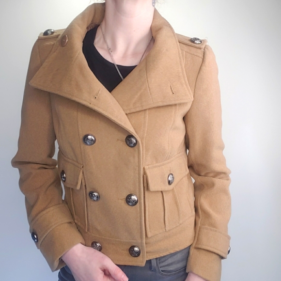 Zara Jackets & Coats Zara Camel Coat Cropped Jacket Medium Prep Blazer Suit Nyc Tan Luxe